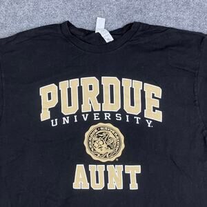 Tultex T-Shirt Mens XL Black Purdue University Aunt Graphic Casual Short Sleeve